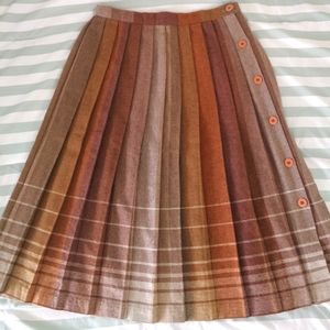 Vintage Pleated Wool Skirt 1970